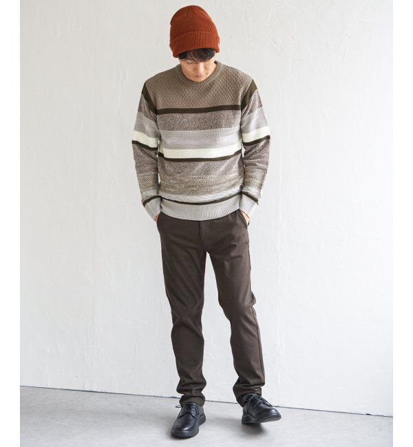 ikka「モールミックスボーダーニット」|プルオーバー|