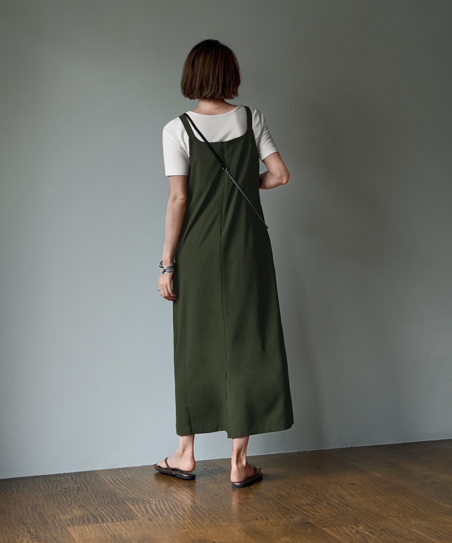 STYLE DELI「【LUXE】 スクエアネックジャンパースカート」|ジャンパースカート|