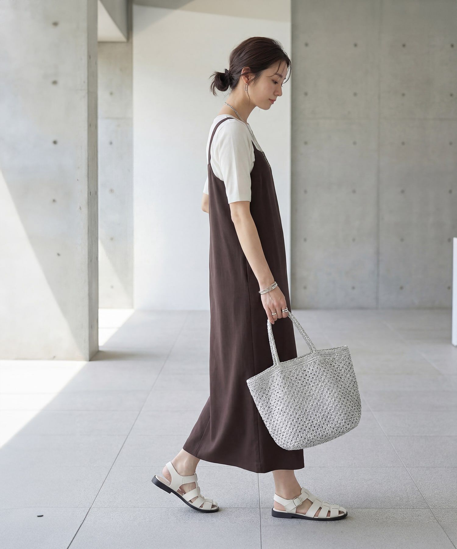 STYLE DELI「【LUXE】 スクエアネックジャンパースカート」|ジャンパースカート|