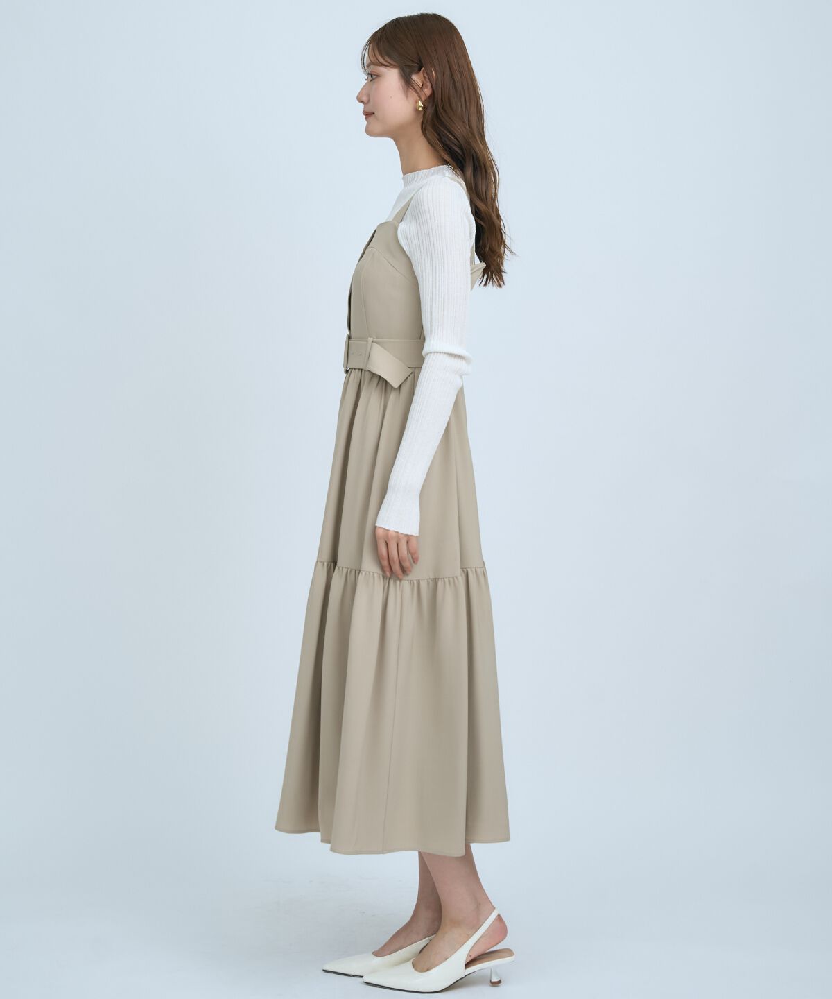 アンドクチュール「テーラードジレ&times;ティアードキャミワンピース」|ワンピース|