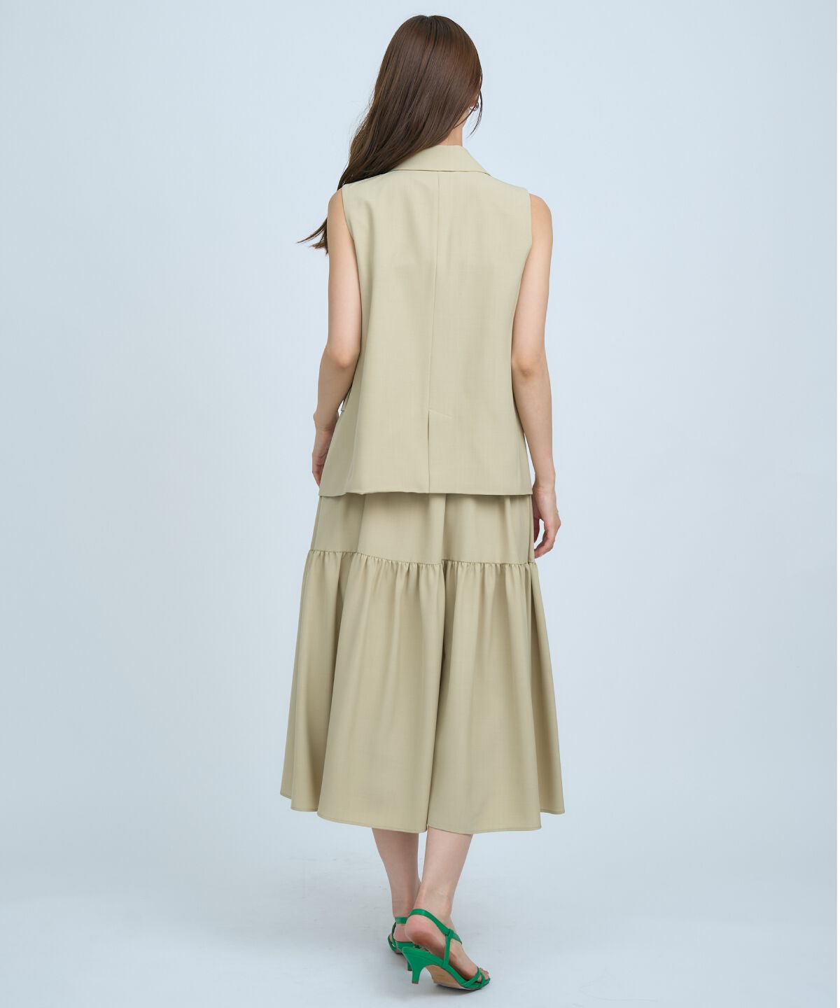 アンドクチュール「テーラードジレ&times;ティアードキャミワンピース」|ワンピース|