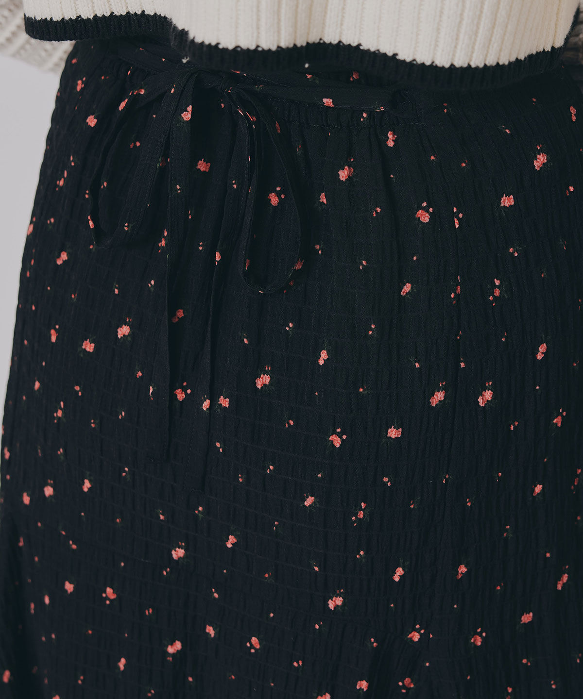 REDYAZEL「ミニフラワーイレヘムロングスカート」|フレア|