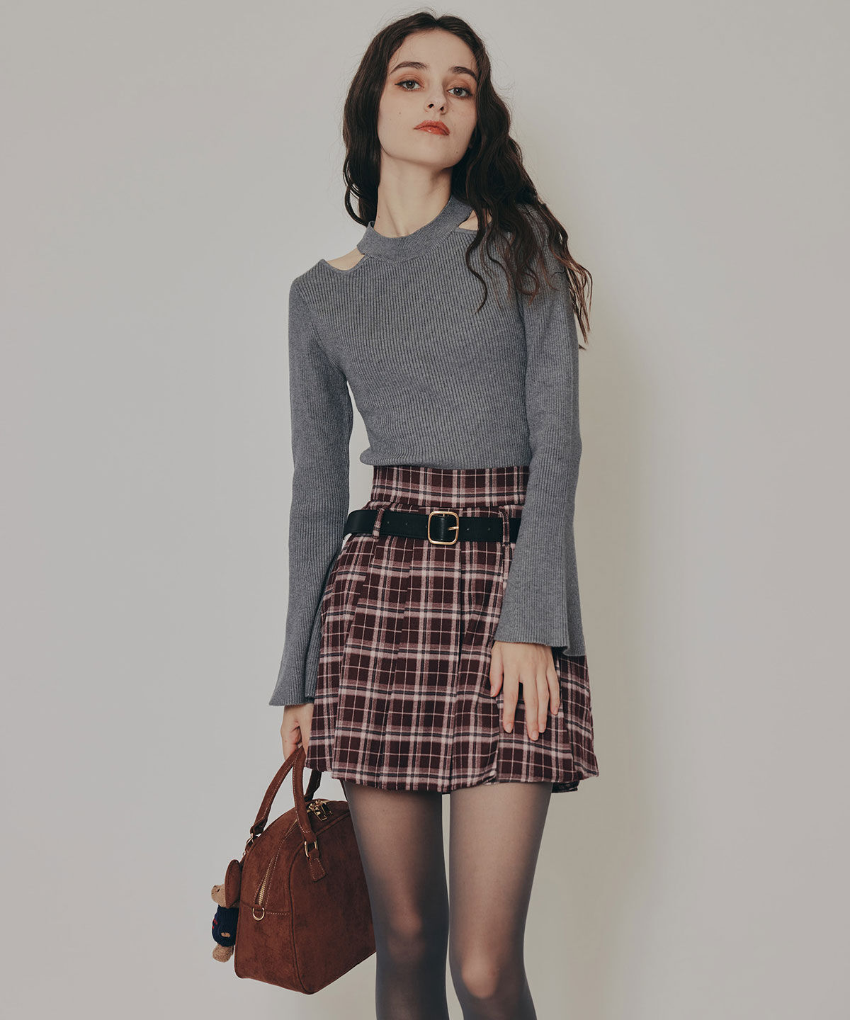 REDYAZEL「カットアウトリブニットトップス」|ニット・セーター|