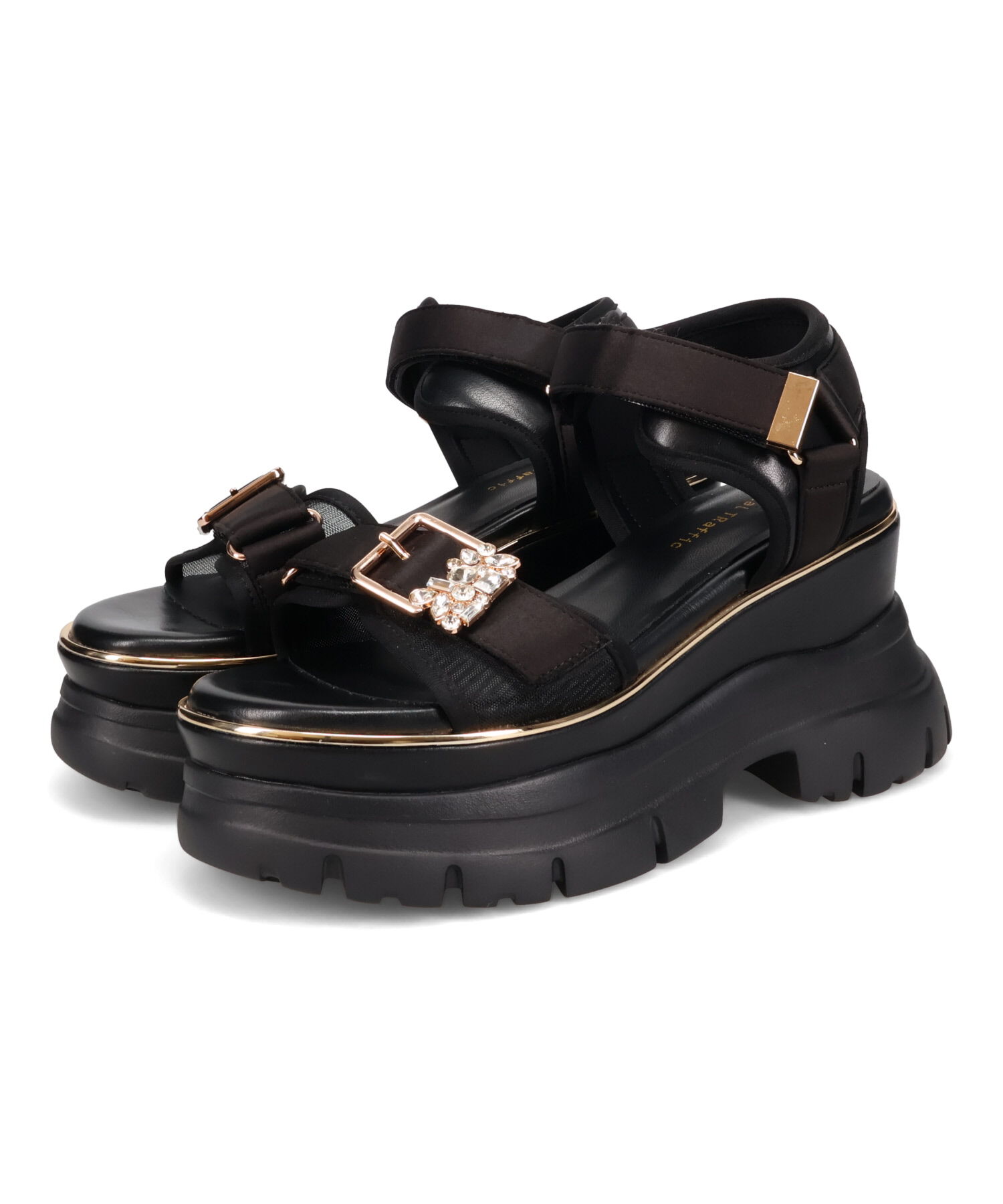 ORiental TRaffic「●2026春夏新作●ビジュー バックル 厚底 スポサン /61206」|サンダル|