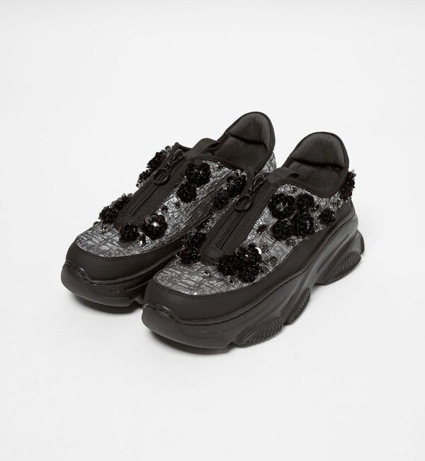 SY UNITED ARROWS「＜SY＞フラワービジュー ジップ スニーカー55&uarr;」|スニーカー|