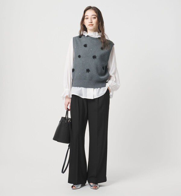 UNITED ARROWS「P 2タック ワイドパンツ ‐吸水速乾 帯電防止 接触冷感 ウォッシャブル‐」|スラックス|