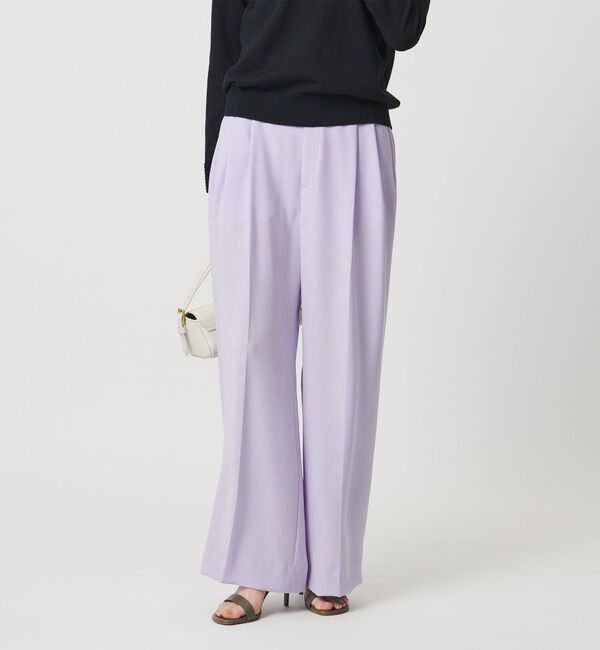 UNITED ARROWS「P 2タック ワイドパンツ ‐吸水速乾 帯電防止 接触冷感 ウォッシャブル‐」|スラックス|