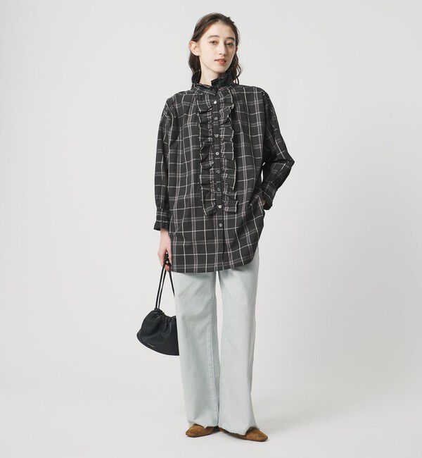 UNITED ARROWS「【別注】＜dahl&rsquo;ia＞チェック フリルブラウス」|シャツ・ブラウス|