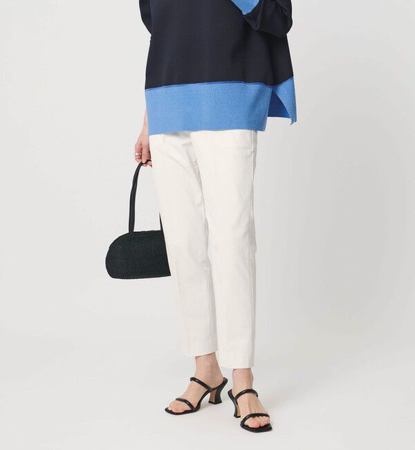 UNITED ARROWS「RIRANCHA ツイル スリムパンツ WHITE ‐ウォッシャブル‐」|スラックス|