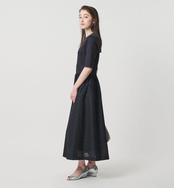 UNITED ARROWS「フィット&フレア シアー ドット ワンピース ‐ウォッシャブル‐」|ワンピース|