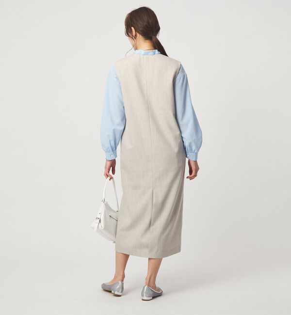 UNITED ARROWS green label relaxing「［size SHORTあり］リネンライク キーネック ジャンパースカート」|ジャンパースカート|