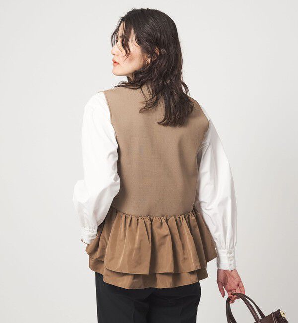 UNITED ARROWS green label relaxing「フリル ドッキング ペプラム ニット ジレ ウォッシャブル」|ベスト・ジレ|