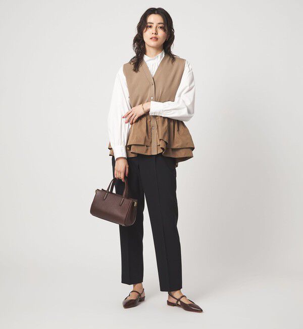 UNITED ARROWS green label relaxing「フリル ドッキング ペプラム ニット ジレ ウォッシャブル」|ベスト・ジレ|