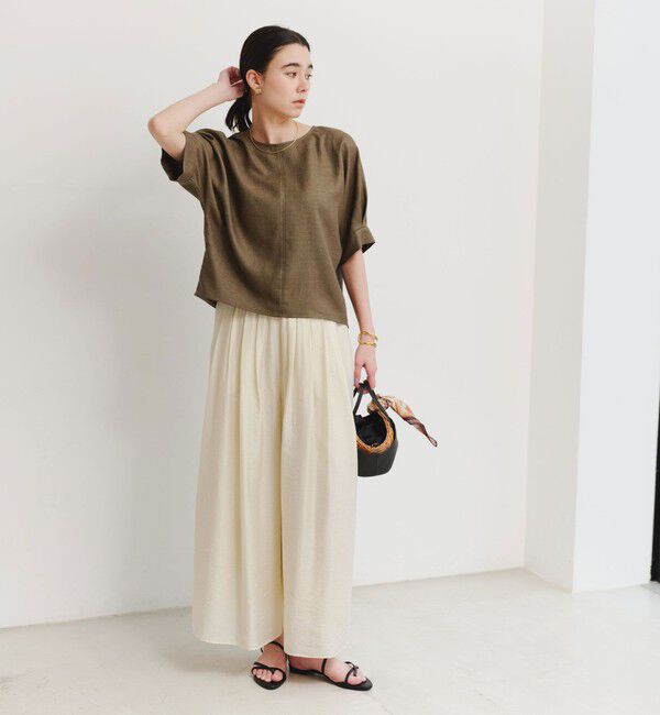 UNITED ARROWS green label relaxing「［size SHORTあり］エアリー シアー イージー ワイド パンツ」|キュロット|