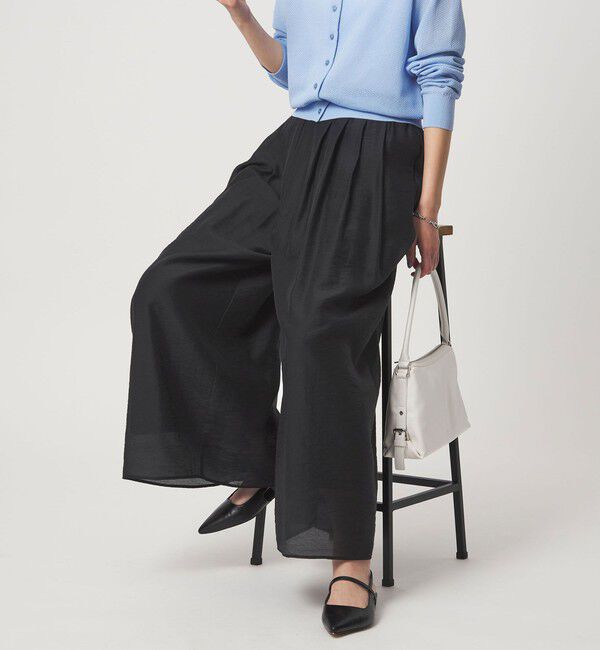 UNITED ARROWS green label relaxing「［size SHORTあり］エアリー シアー イージー ワイド パンツ」|キュロット|DK.GRAY