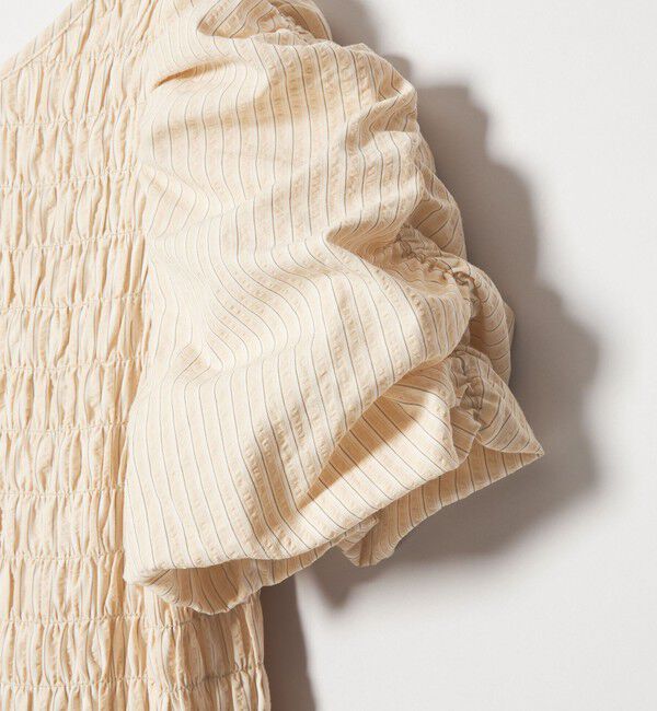 EMMEL REFINES「＜EMMEL REFINES＞EM ストライプ シャーリング フレア ワンピース」|ワンピース|