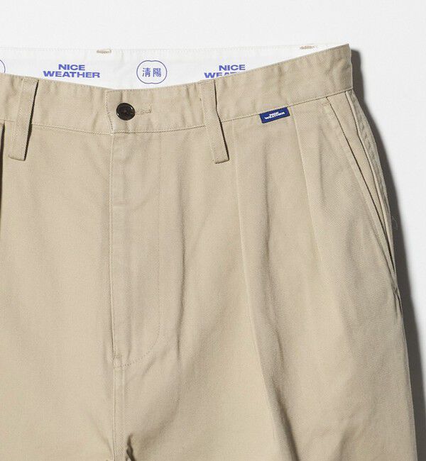 NICE WEATHER「＜NICE WEATHER＞タック テーパード チノパンツ」|チノ|