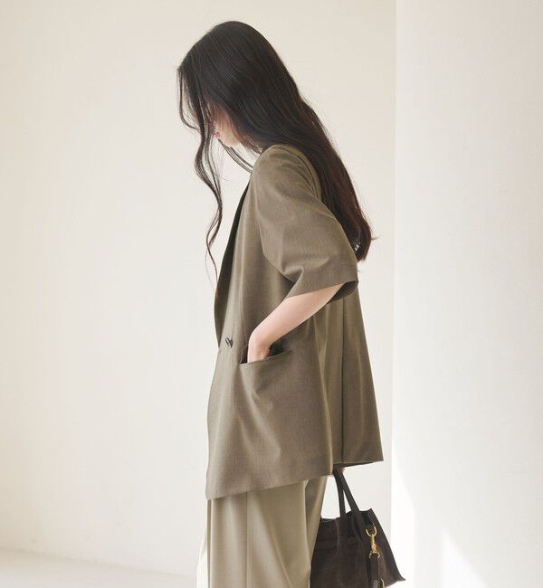 BEAUTY&YOUTH UNITED ARROWS「ハーフスリーブ ジャケット 吸水速乾 防シワ ウォッシャブル」|テーラードジャケット|