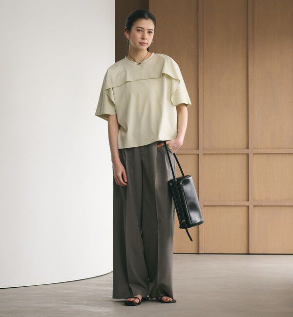 BEAUTY&YOUTH UNITED ARROWS「【WEB限定 Wardrobe DAILY MINIMAL】ケープフリル ショートスリーブプルオーバー UVカット 接触冷感」|Tシャツ・カットソー|