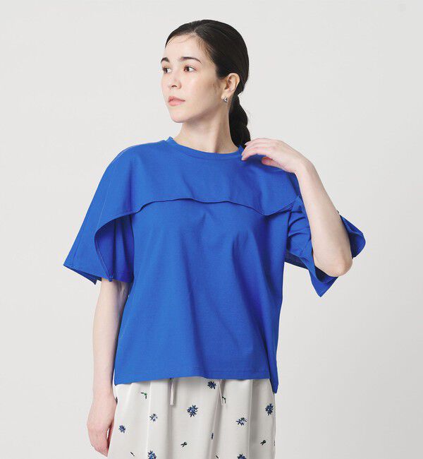 BEAUTY&YOUTH UNITED ARROWS「【WEB限定 Wardrobe DAILY MINIMAL】ケープフリル ショートスリーブプルオーバー UVカット 接触冷感」|Tシャツ・カットソー|