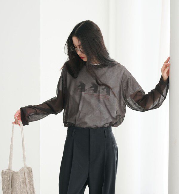 BEAUTY&YOUTH UNITED ARROWS「レーヨンナイロン ライン シアーニット プルオーバー ウォッシャブル」|ニット・セーター|