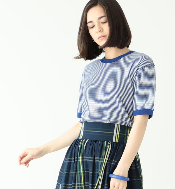 BEAMSBOY「【別注】Healthknit / ワッフル ボーダー Tシャツ」|Tシャツ・カットソー|