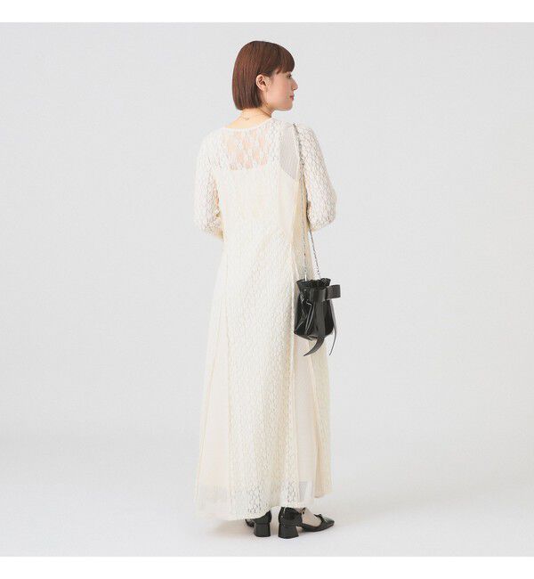 Ray BEAMS 「レース キリカエ メッシュ ワンピース」|ワンピース|