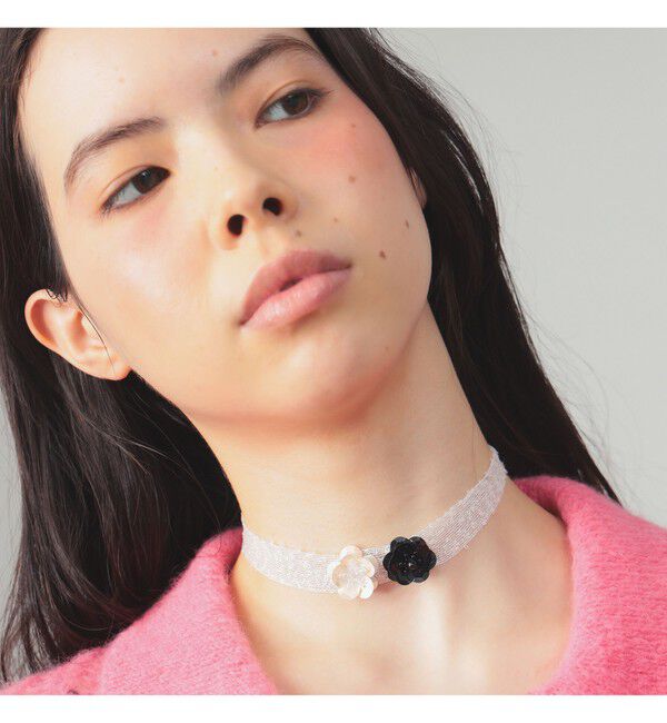 Ray BEAMS 「フラワー リボン ネックレス」|ネックレス|WHITE