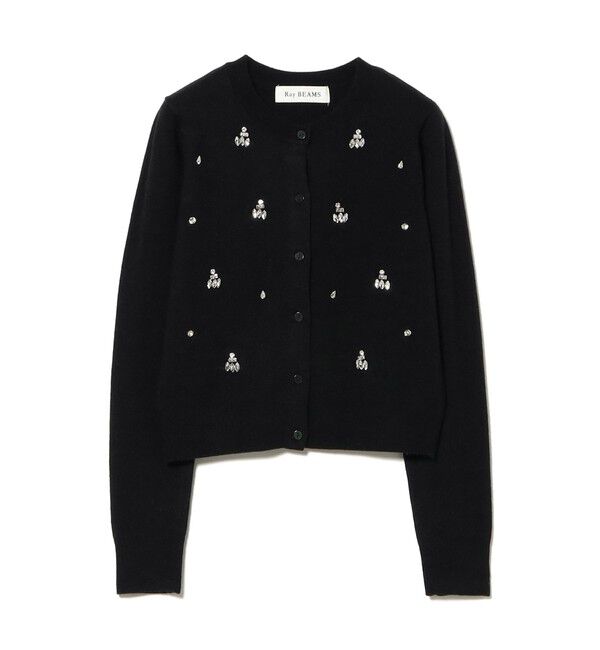 Ray BEAMS 「ビジュー クルーネック カーディガン」|ニット・セーター|