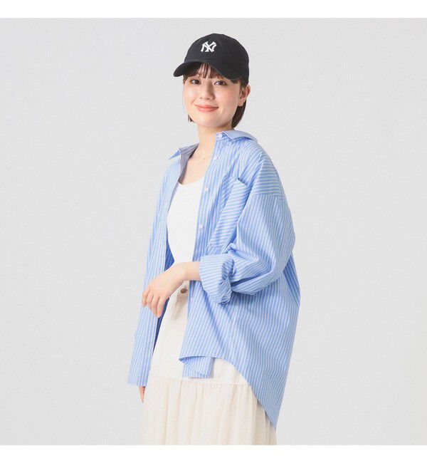 Ray BEAMS 「ストライプ ビッグ シャツ」|シャツ・ブラウス|BLUE