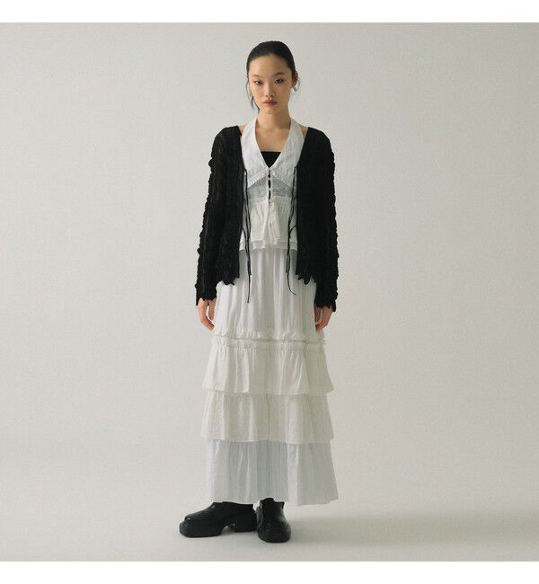 Ray BEAMS 「カットソーレース ティアード スカート」|スカート|