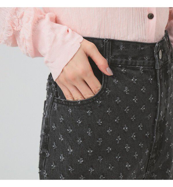 Ray BEAMS 「ジャカード デニム ストレート パンツ」|デニム|