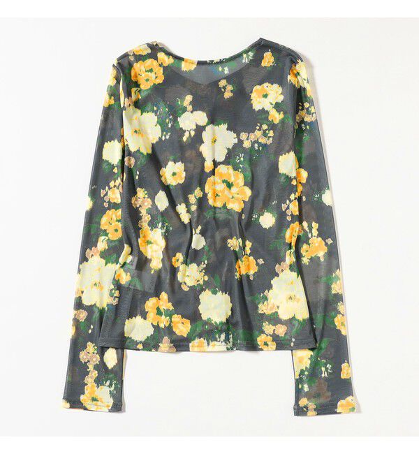 Ray BEAMS 「シアー フラワープリント カーディガン」|カーディガン|