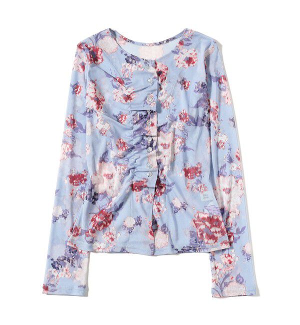 Ray BEAMS 「シアー フラワープリント カーディガン」|カーディガン|