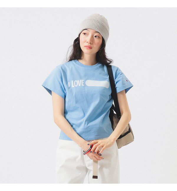 BEAMSBOY「【別注】Champion / プリント Tシャツ」|Tシャツ・カットソー|SLATE_BLUE