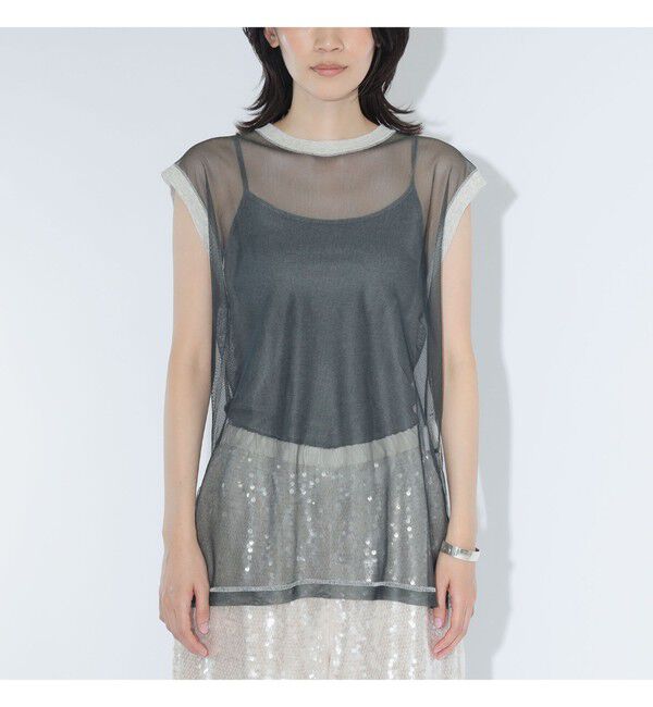 BEAMSBOY「maturely / シャンブレー チュール ノースリーブ」|Tシャツ・カットソー|