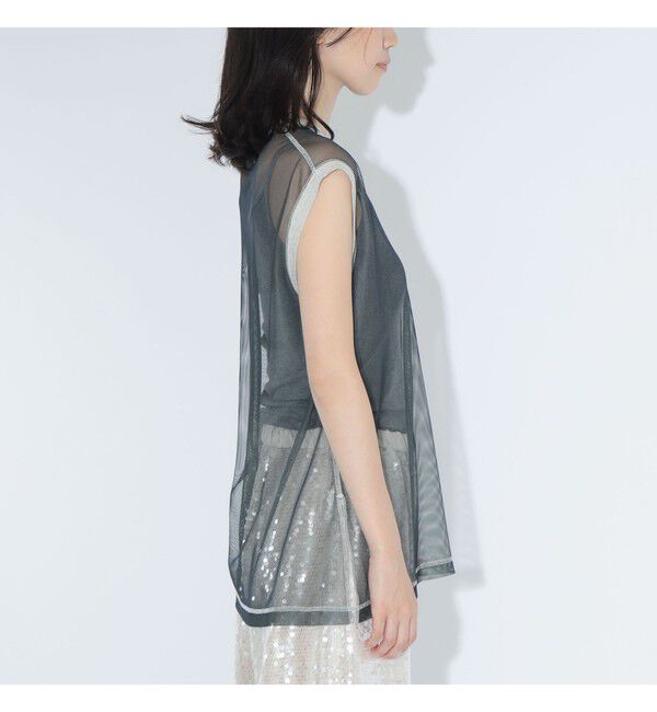 BEAMSBOY「maturely / シャンブレー チュール ノースリーブ」|Tシャツ・カットソー|