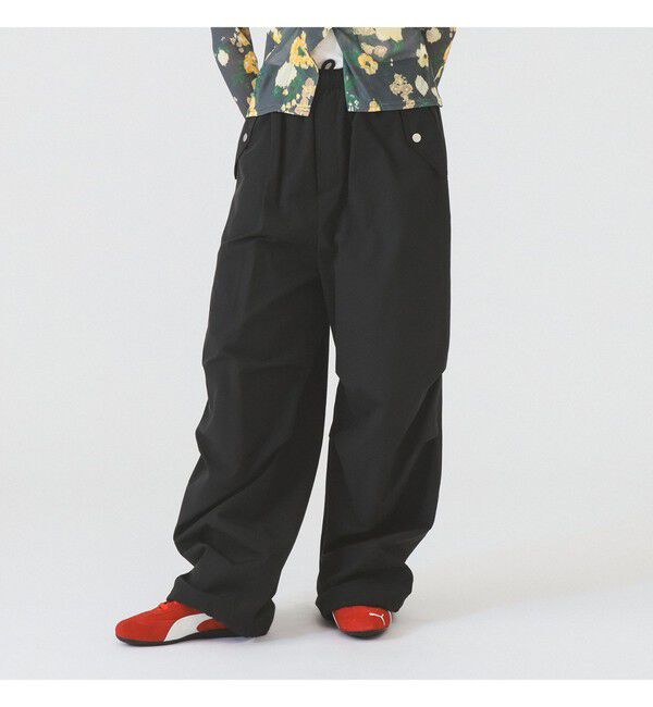 Ray BEAMS 「ニータック パラシュート パンツ」|チノ|BLACK