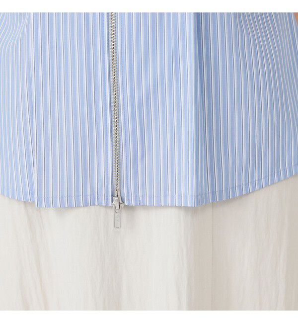 Ray BEAMS 「ストライプ ジップ シャツ ハーフスリーブ」|シャツ・ブラウス|