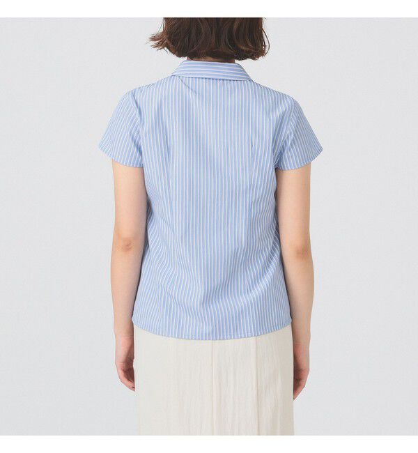 Ray BEAMS 「ストライプ ジップ シャツ ハーフスリーブ」|シャツ・ブラウス|