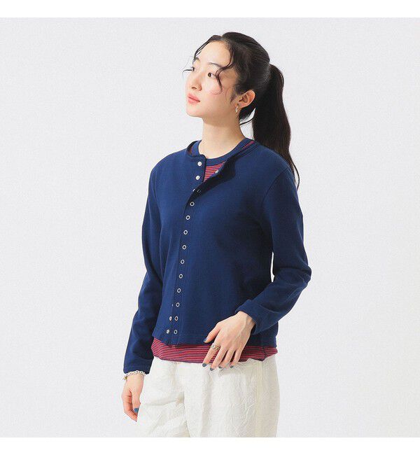 BEAMSBOY「リングドット カーディガン」|スウェット・ジャージ|NAVY