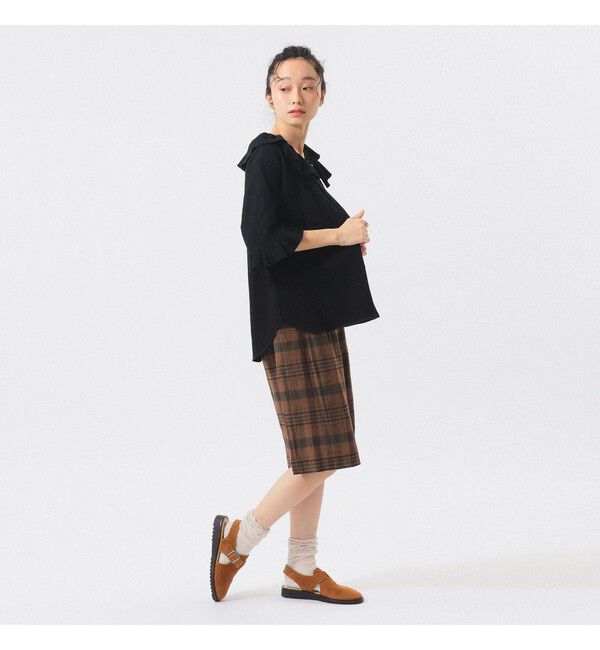 BEAMSBOY「ジャカード フリルギャザー ショートスリーブ」|Tシャツ・カットソー|