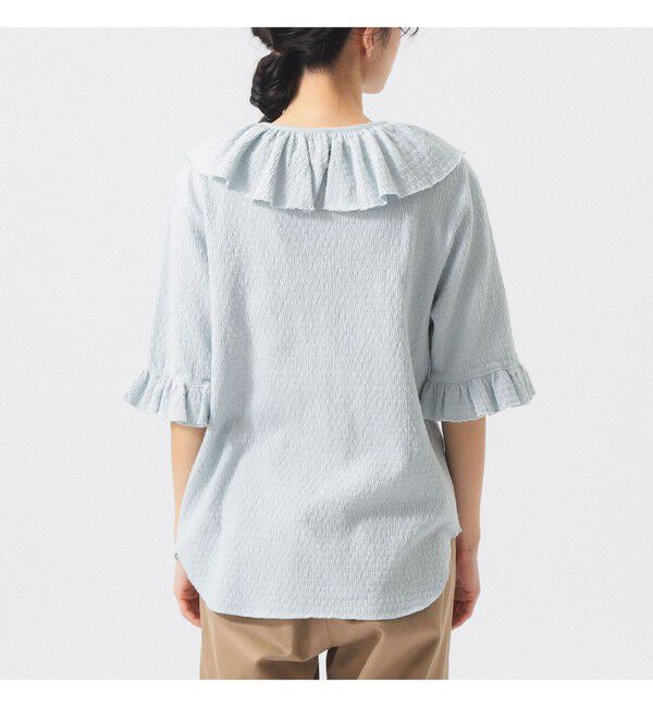 BEAMSBOY「ジャカード フリルギャザー ショートスリーブ」|Tシャツ・カットソー|