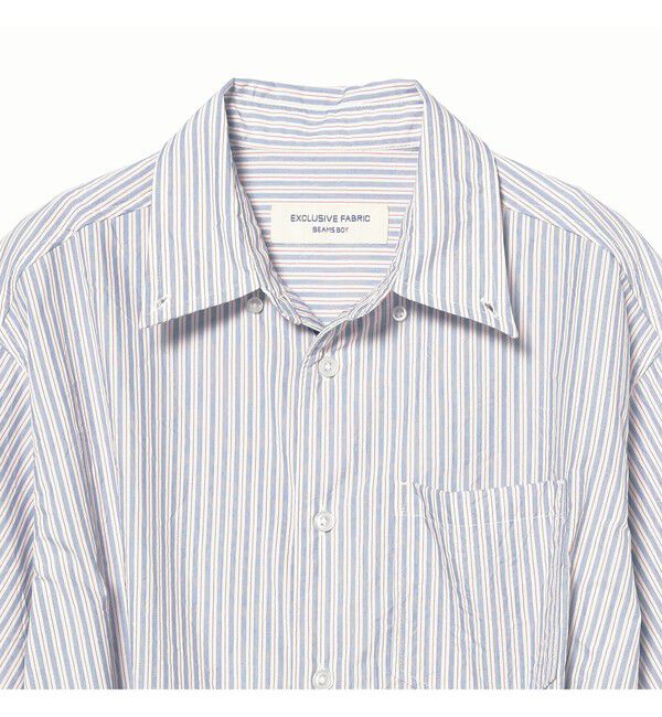 BEAMSBOY「クリンクル ストライプ ショートスリーブ ワンピース」|ワンピース|