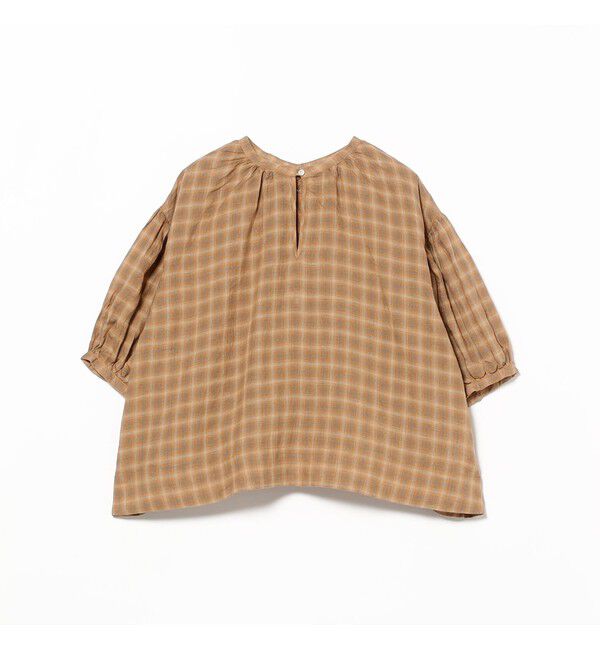 BEAMSBOY「リネン チェック スモック シャツ」|シャツ・ブラウス|