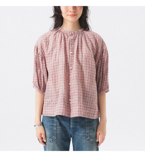 BEAMSBOY「リネン チェック スモック シャツ」|シャツ・ブラウス|