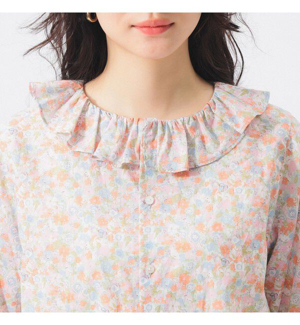 BEAMSBOY「リバティ フリル 5分袖 シャツ」|シャツ・ブラウス|