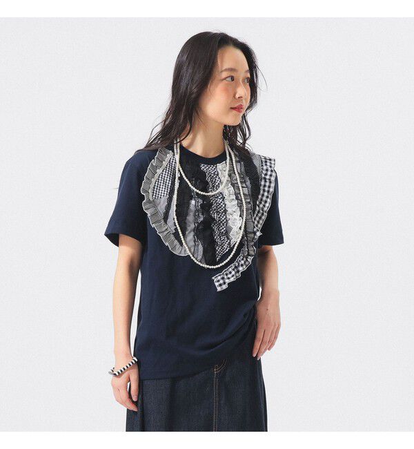 BEAMSBOY「【別注】TORI-TO / 縦フリル Ｔシャツ」|Tシャツ・カットソー|NAVY