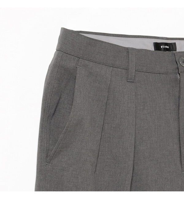 BEAMS「ワイドストレート 2プリーツ  スラックス」|チノ|
