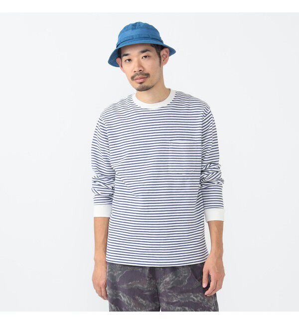 BEAMS PLUS「インレイ ストライプ ポケット Tシャツ」|Tシャツ・カットソー|